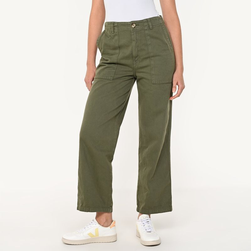 BASEMENT - Pantalón Culotte Mujer Tiro medio de Algodón Basement