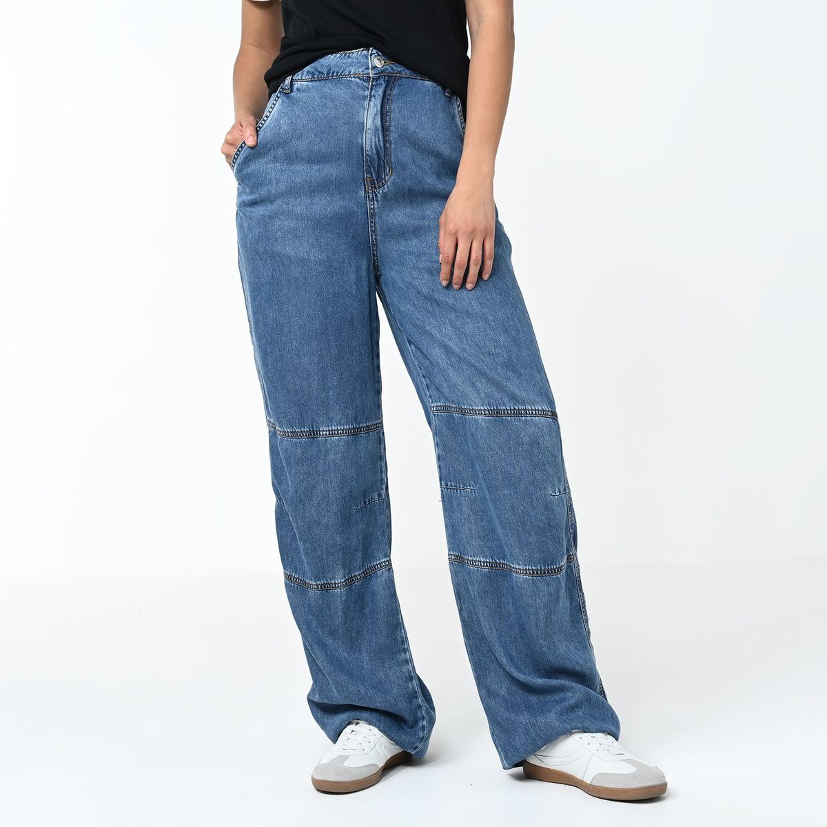 BASEMENT - Pantalón Wide Leg Mujer Tiro medio Basement