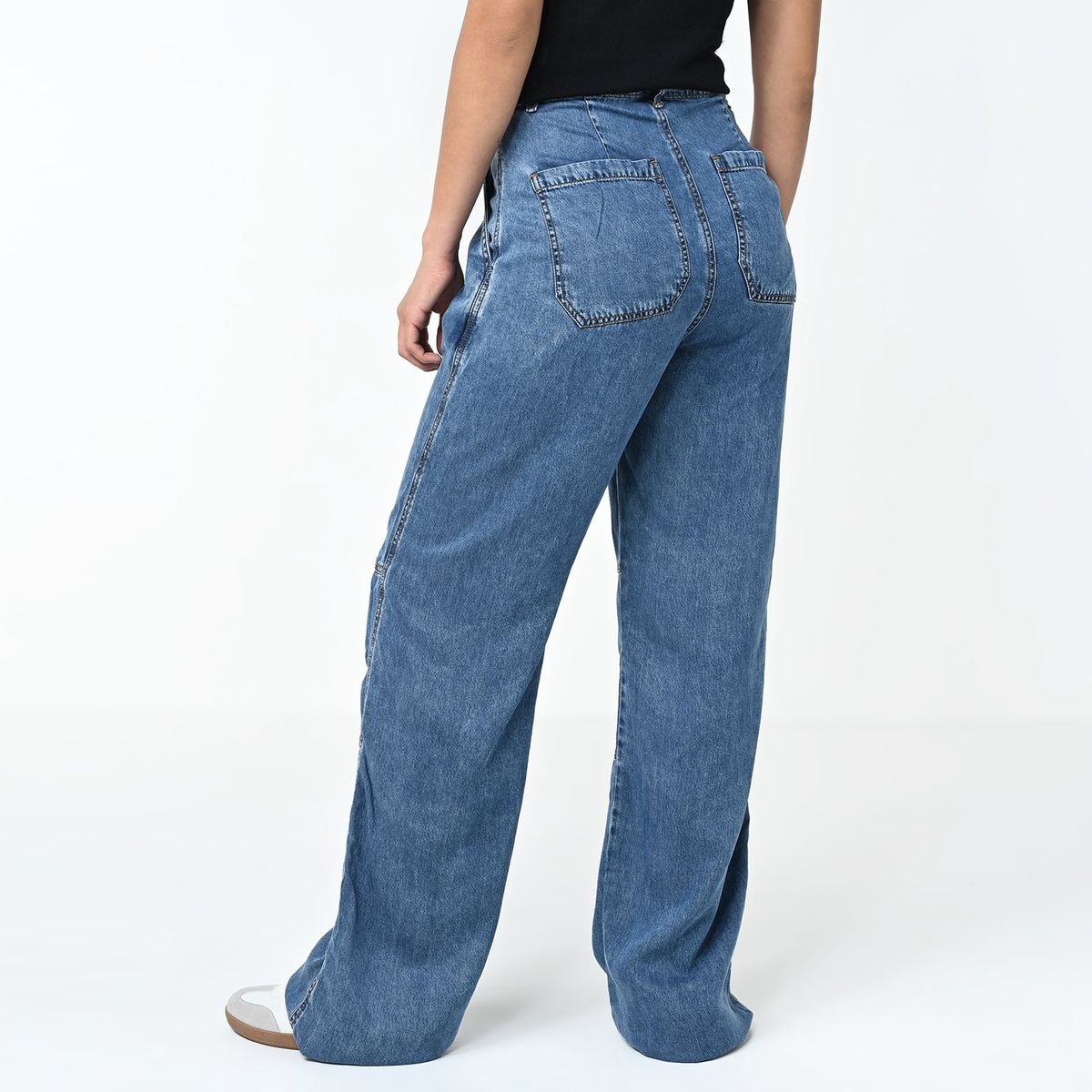 BASEMENT - Pantalón Wide Leg Mujer Tiro medio Basement