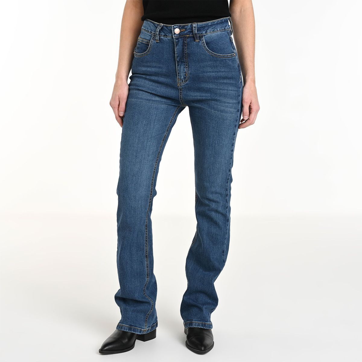 BASEMENT - Jean Flare Mujer Tiro medio Basement