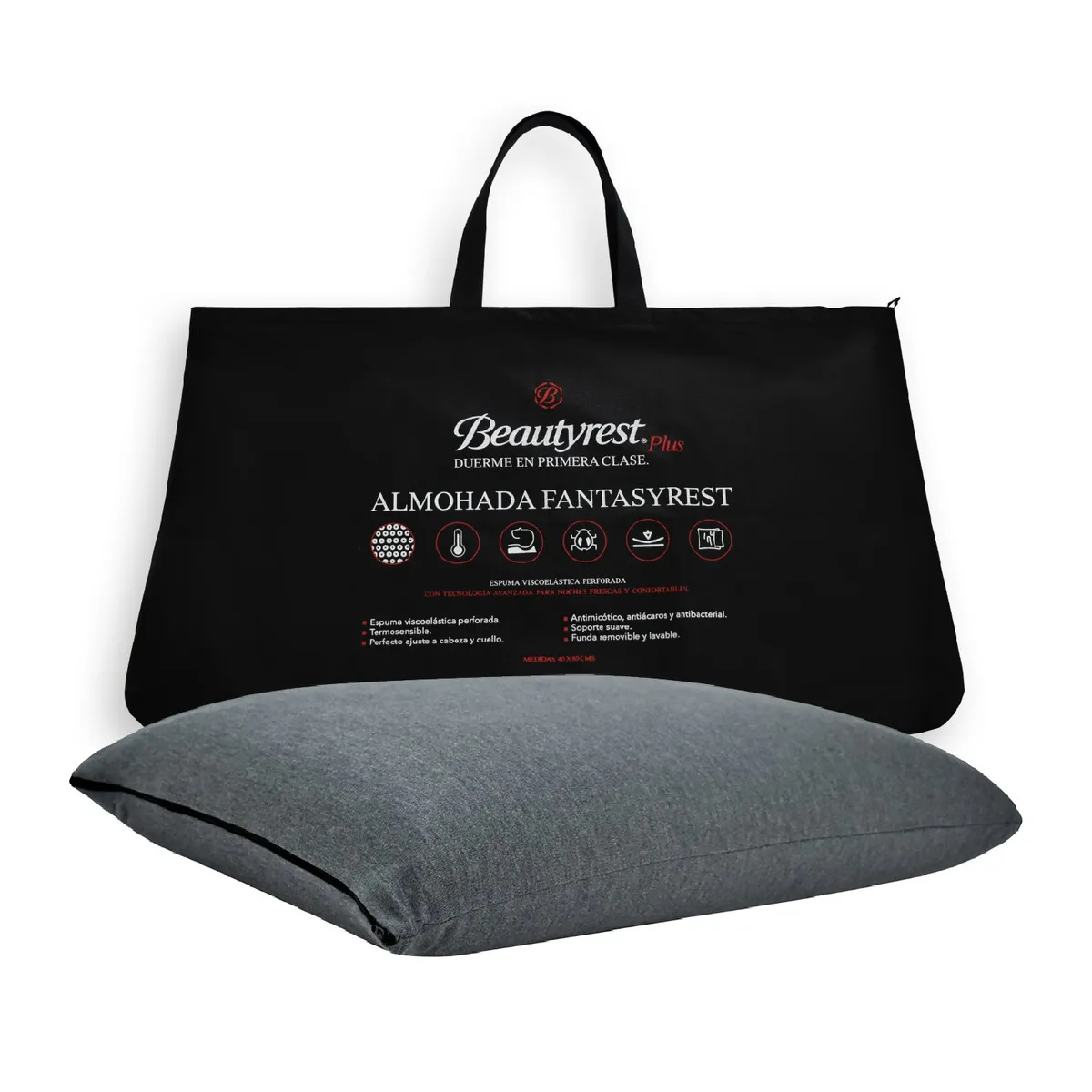 AMERICANA DE COLCHONES - Almohada Viscoelástica Soft PLUS 40 x 80 x 13 cm AMERICANA DE COLCHONES