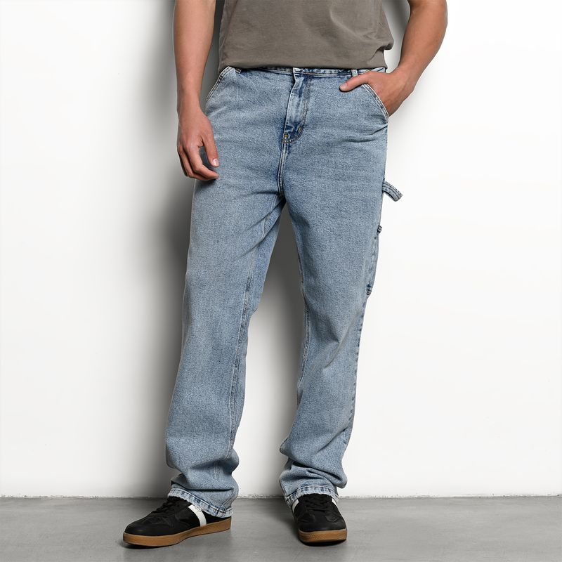 DENIMLAB - Jean 5 Bolsillos Hombre Baggy de Algodón Denimlab