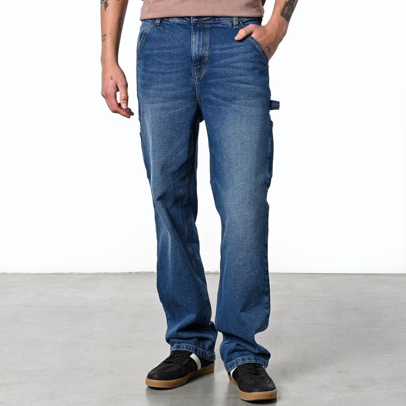 DENIMLAB - Jean 5 Bolsillos Hombre Baggy de Algodón Denimlab