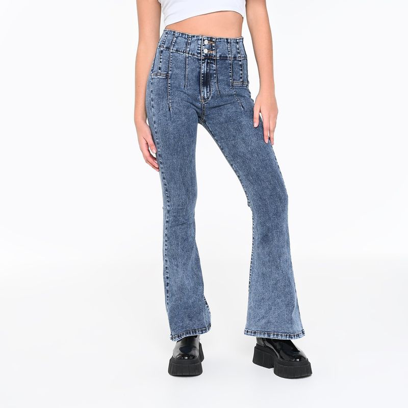 MOSSIMO - Jean Flare Mujer Tiro alto Mossimo