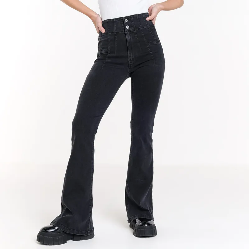 MOSSIMO - Jean Flare Mujer Tiro alto Mossimo