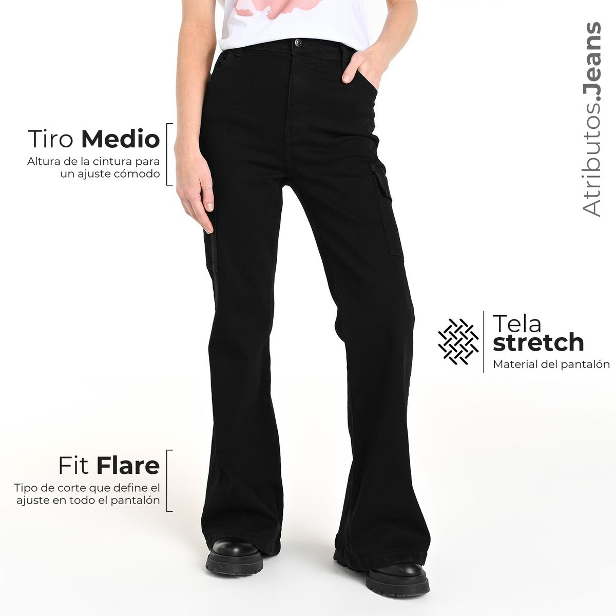 UNIVERSITY CLUB - Jean Flare Mujer Tiro medio University Club