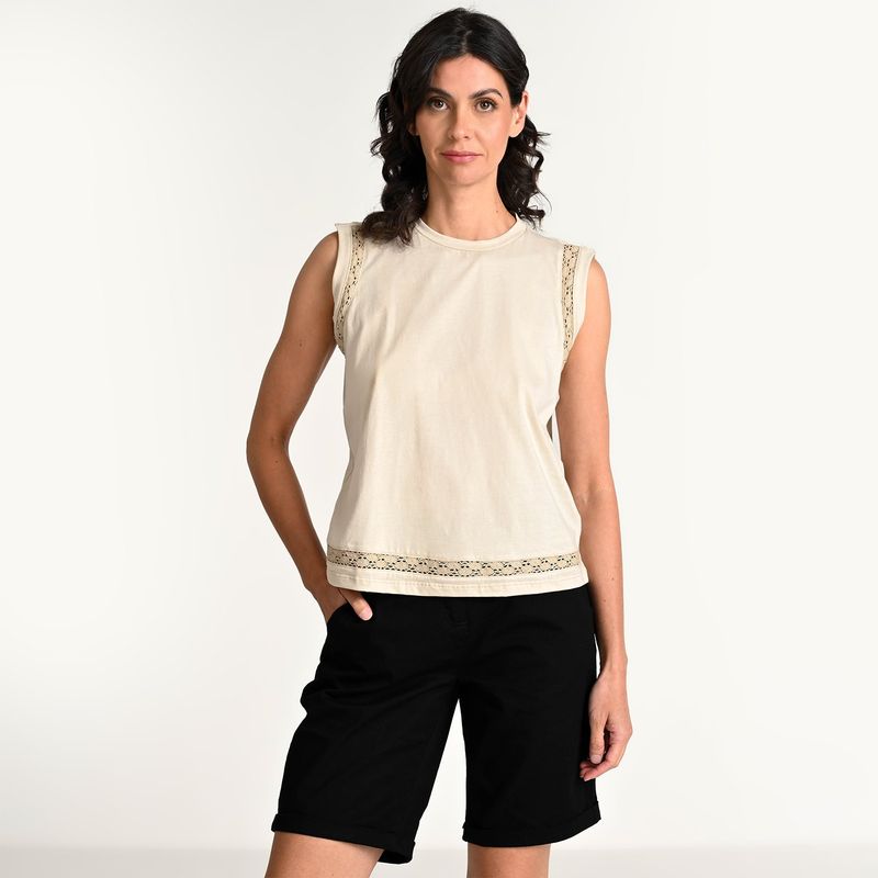 NEWPORT - Camiseta Mujer Sin mangas de Algodón Newport