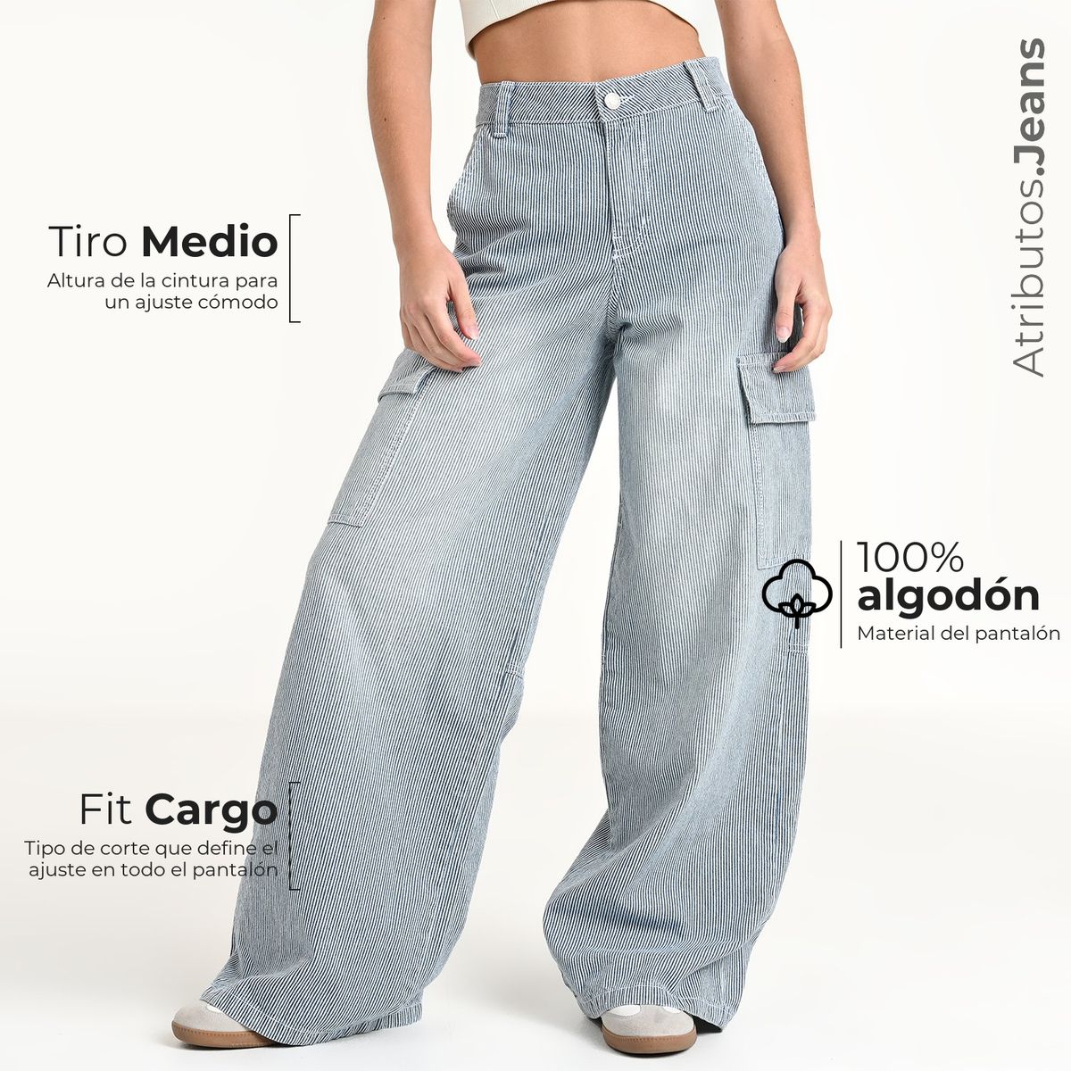 DOO AUSTRALIA - Jean Cargo Mujer Tiro medio Doo Australia