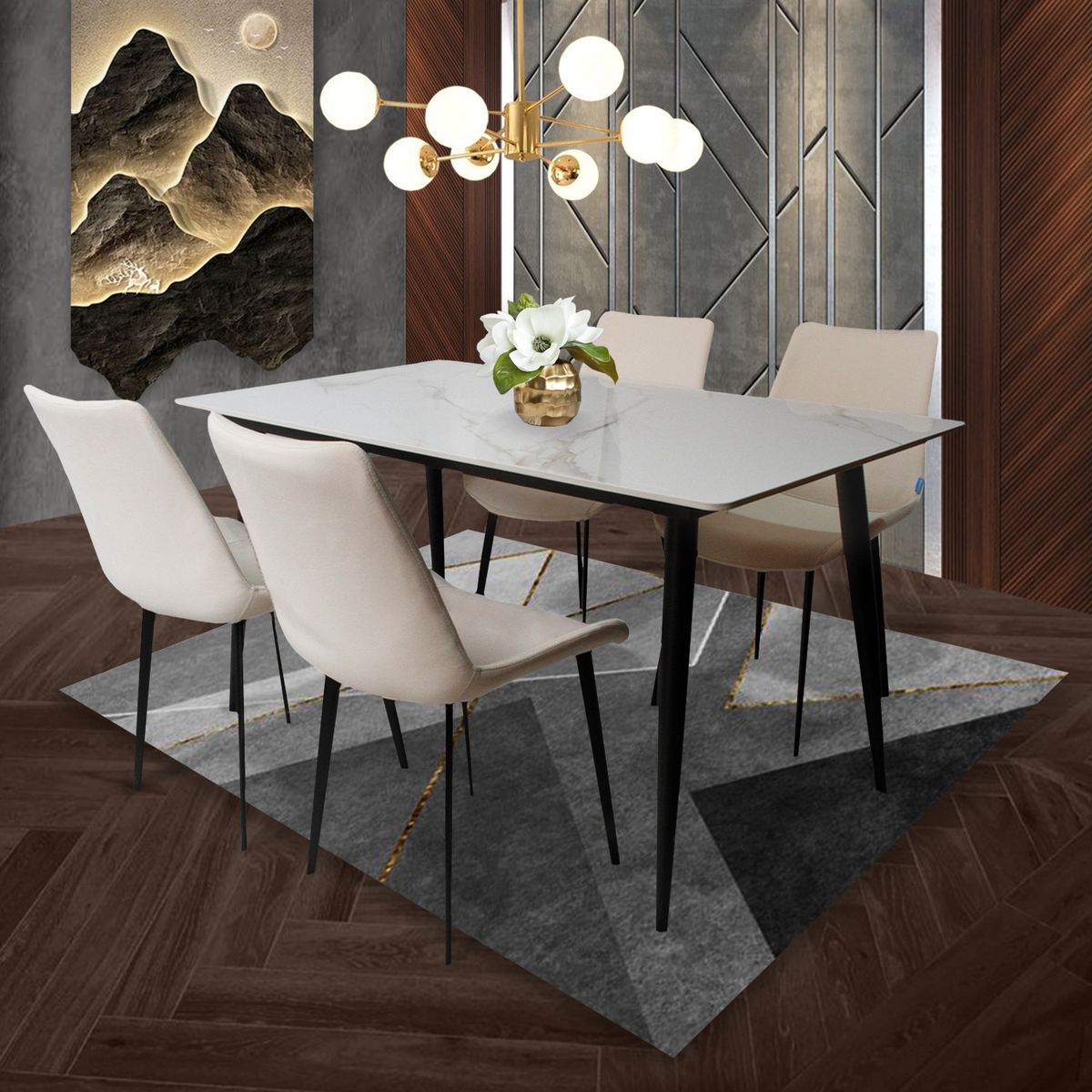 DORMILANDIA - Juego de comedor Comedor Berlín 4 puestos