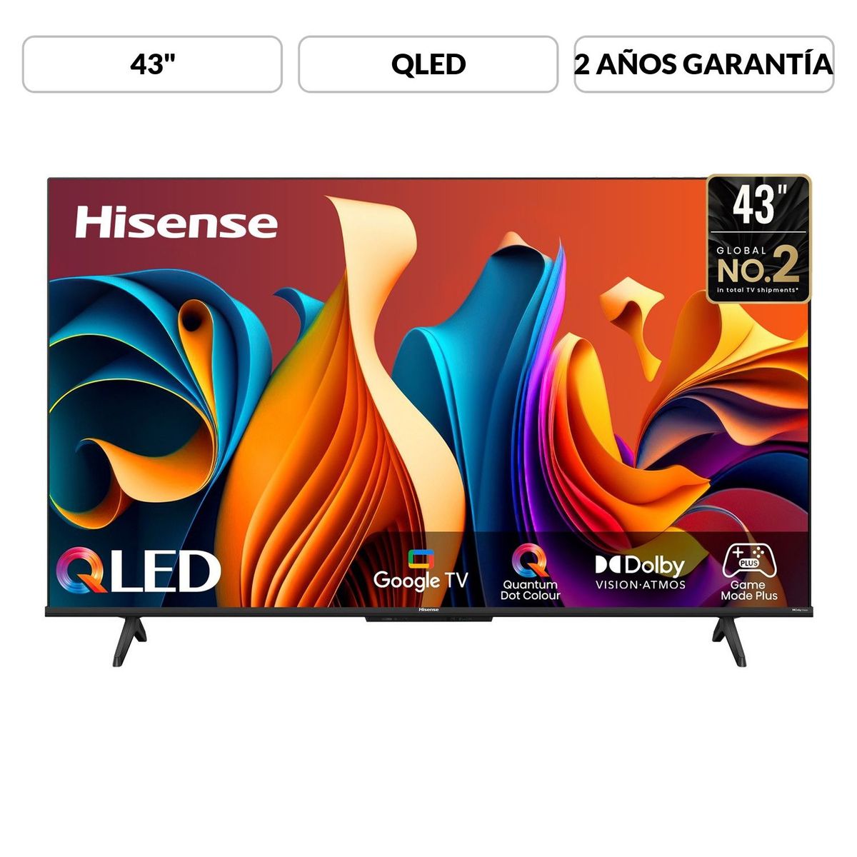HISENSE - Televisor Hisense | 43 pulgadas QLED 4K UHD | 43Q6N