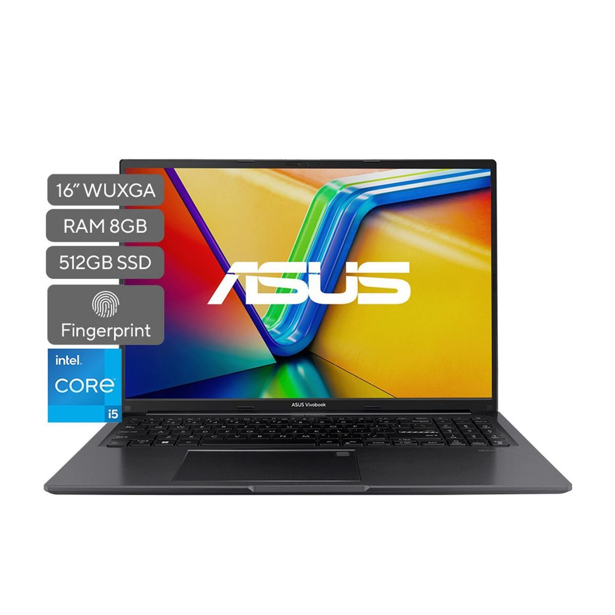 ASUS - Portátil ASUS Vivobook 16 | Intel Core i5 | 8GB de RAM | 512GB SSD de almacenamiento | Windows 11 |16 Pulgadas | X1605ZA-MB771W |  Computador portátil
