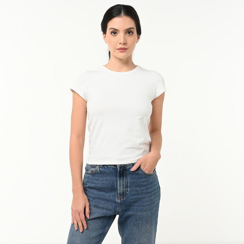 BASEMENT - Camiseta Mujer Manga corta de Algodón Basement