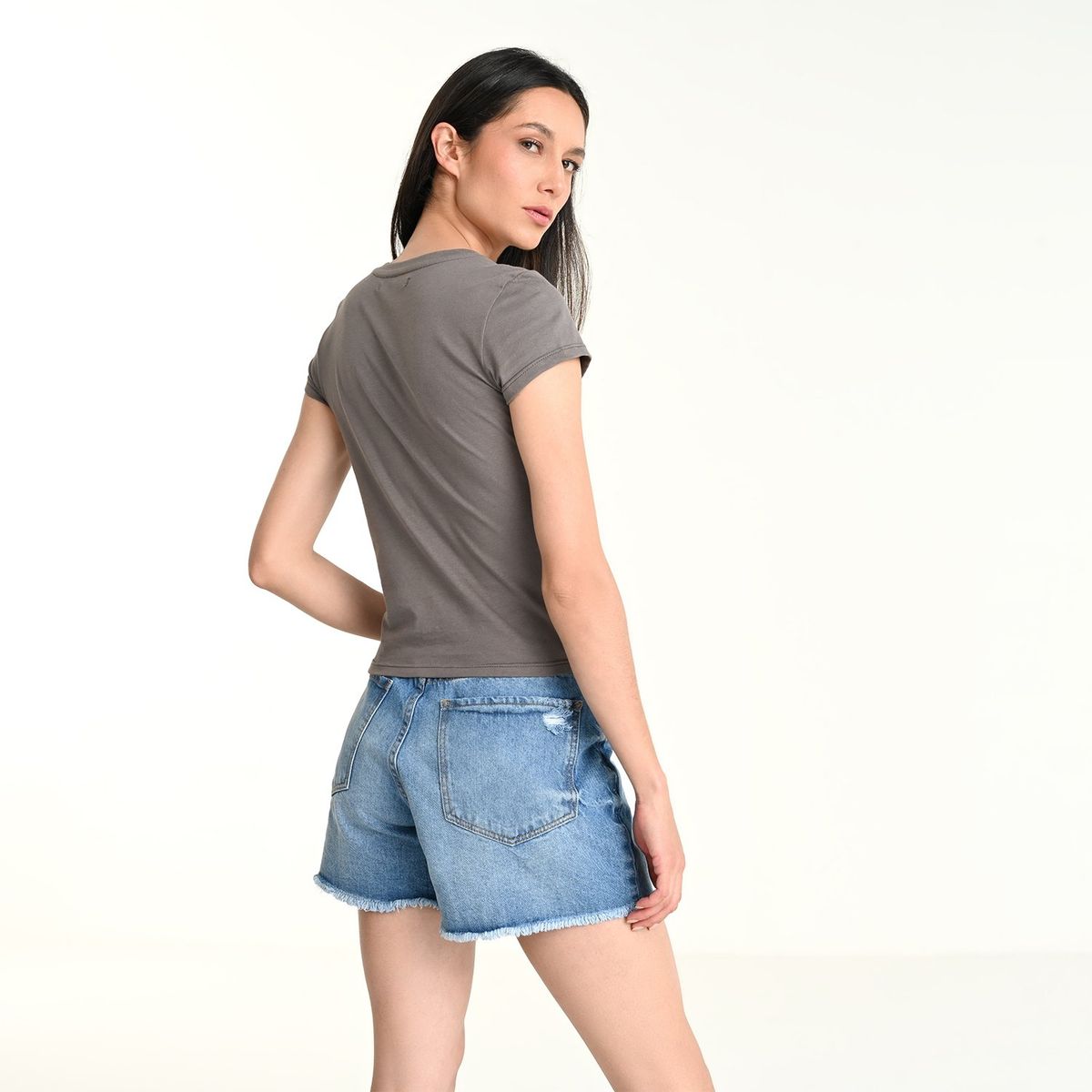 BASEMENT - Camiseta Mujer Manga corta de Algodón Basement