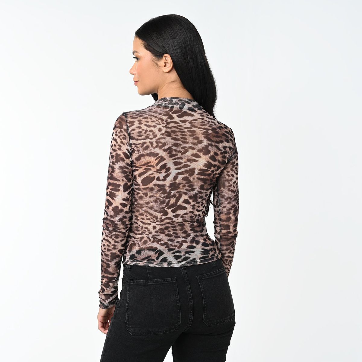 BASEMENT - Blusa Mujer Animal print Manga larga Basement