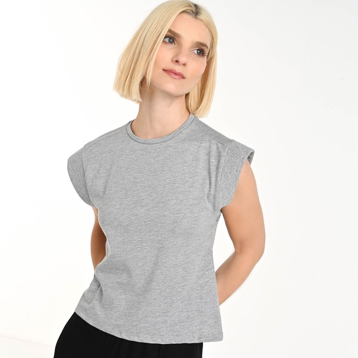 BASEMENT - Camiseta Mujer Sin mangas de Algodón Basement