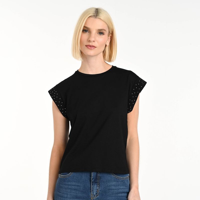 BASEMENT - Camiseta Mujer Sin mangas de Algodón Basement