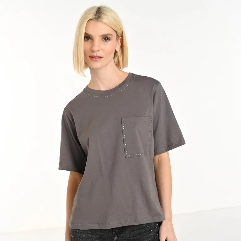 Camiseta Mujer Con taches Manga corta de Algodón Basement BASEMENT ...