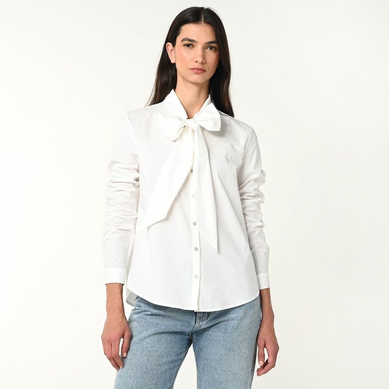 BASEMENT - Camisa Mujer Manga larga de Algodón Basement