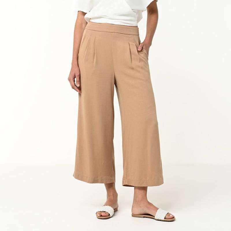BASEMENT - Pantalón Wide Leg Mujer Tiro alto Basement