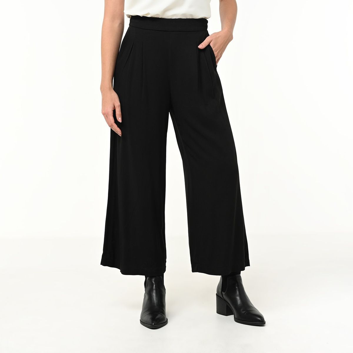 BASEMENT - Pantalón Wide Leg Mujer Tiro alto Basement
