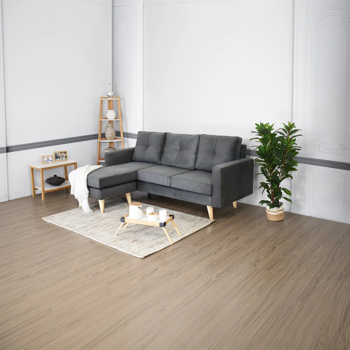 MICA - Sofá en L 3 Puestos Intercambiable Bursa 190 x 140 x 85 cm  Mica