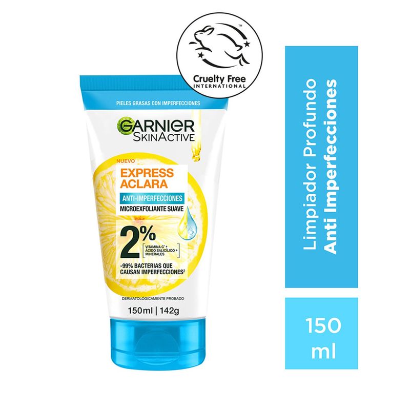 GARNIER - Exfoliante Scrub Express Aclara Anti Imperfecciones Garnier Para Piel Mixta 150 ml