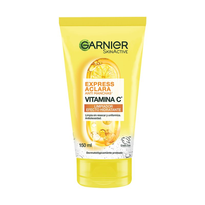 GARNIER - Jabón facial Garnier Express Aclara Anti Manchas Vitamina C Limpiador Efecto Hidratante Garnier para Todo tipo de piel 150 ml