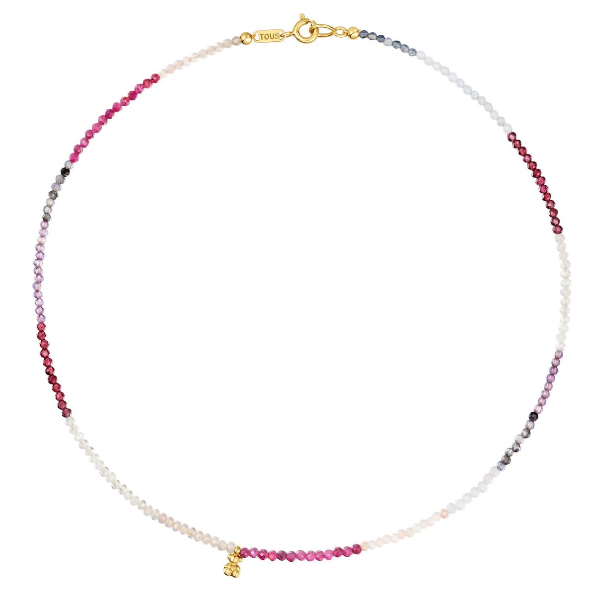 TOUS - Collar corto con baño de oro 18 kt sobre plata y turmalinas Bold Bear