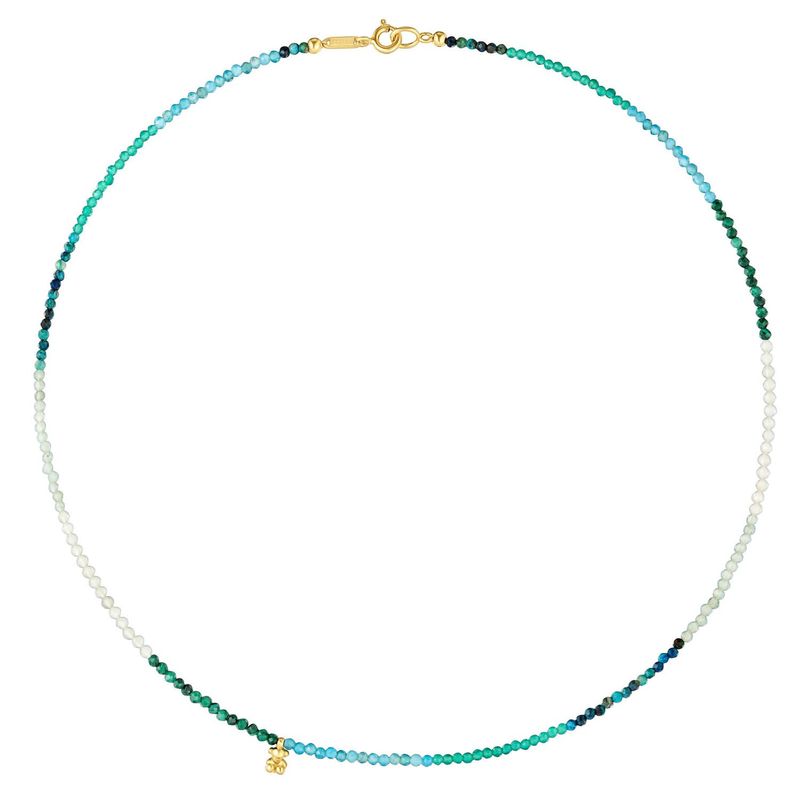 TOUS - Collar corto con baño de oro 18 kt sobre plata y turmalinas Bold Bear