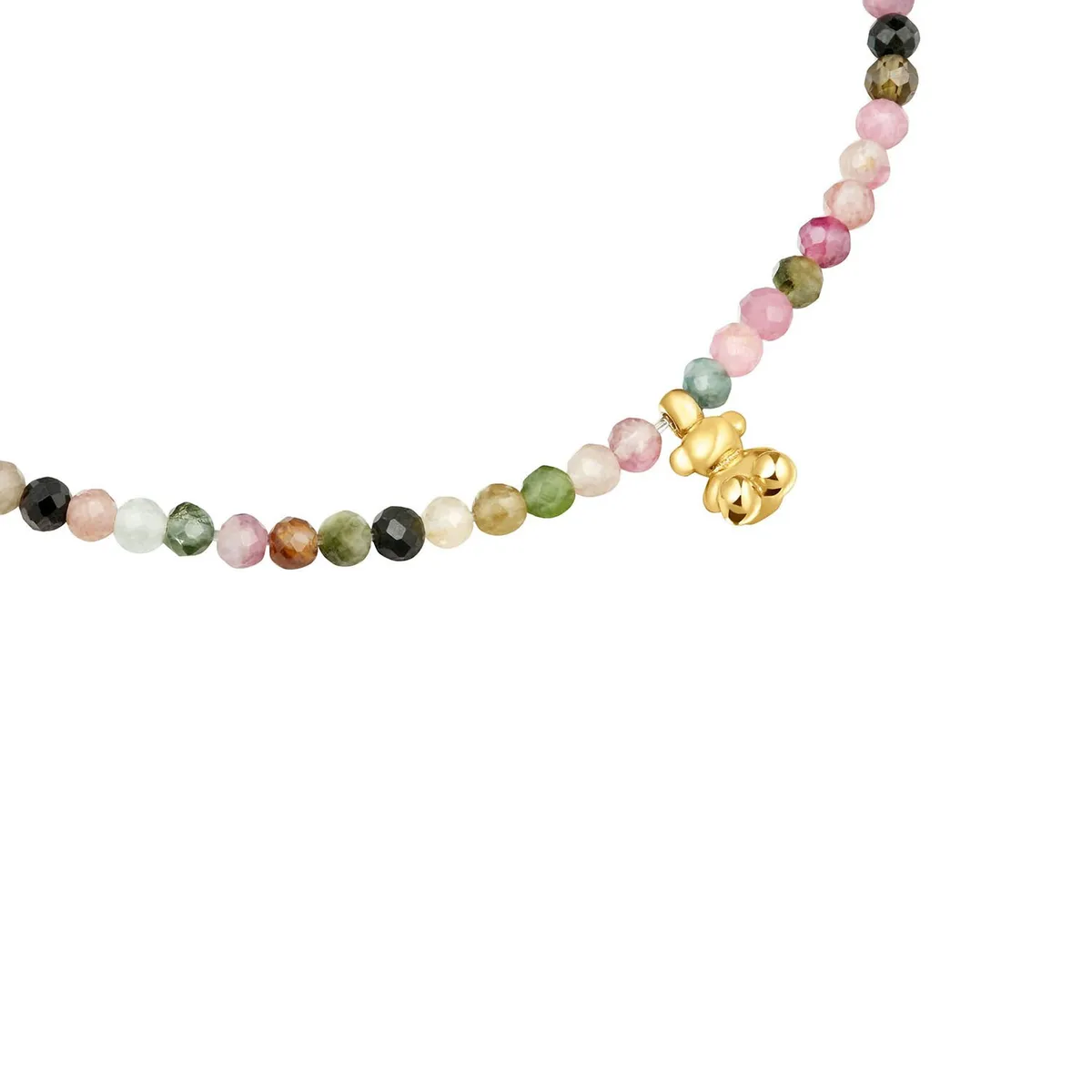 TOUS - Pulsera elástica con baño de oro 18 kt sobre plata y turmalinas Bold Bear