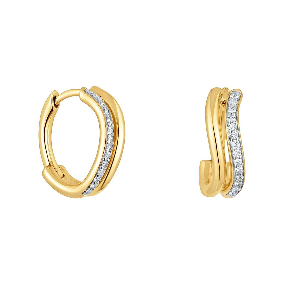 TOUS - Aros de aro doble de oro y diamantes New Hav