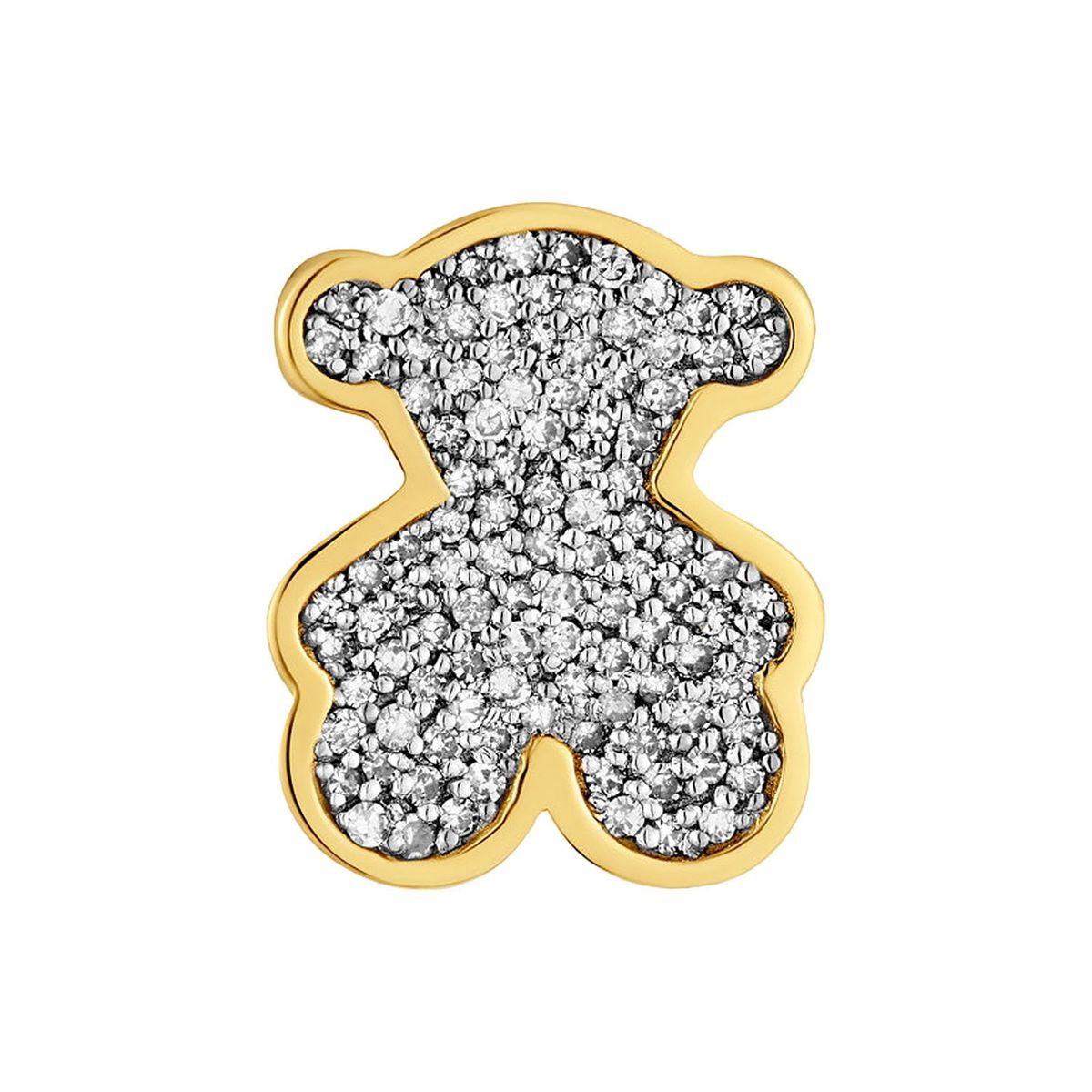 TOUS - Charm TOUS 1950 oso con baño de oro 18 kt sobre plata y diamantes