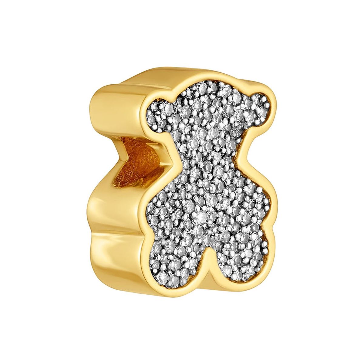 TOUS - Charm TOUS 1950 oso con baño de oro 18 kt sobre plata y diamantes