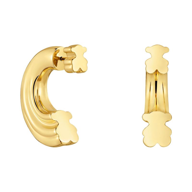 TOUS - Aros con baño de oro 18 kt sobre plata y motivo oso TOUS 1950