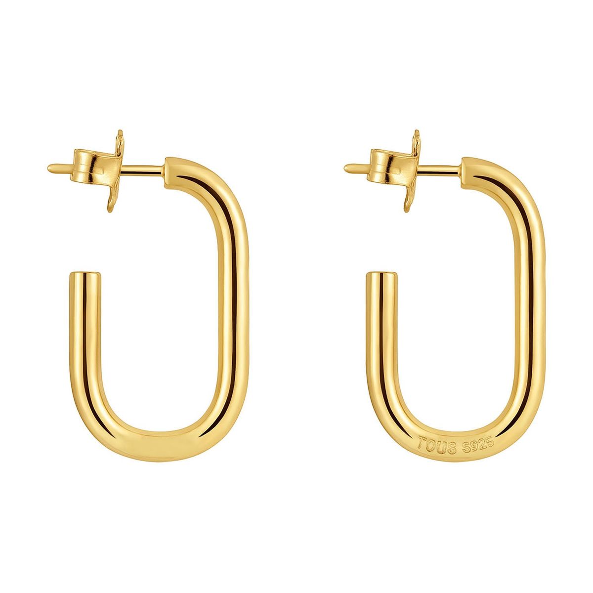 TOUS - Aros largos con baño de oro 18 kt sobre plata 25 mm Básicos
