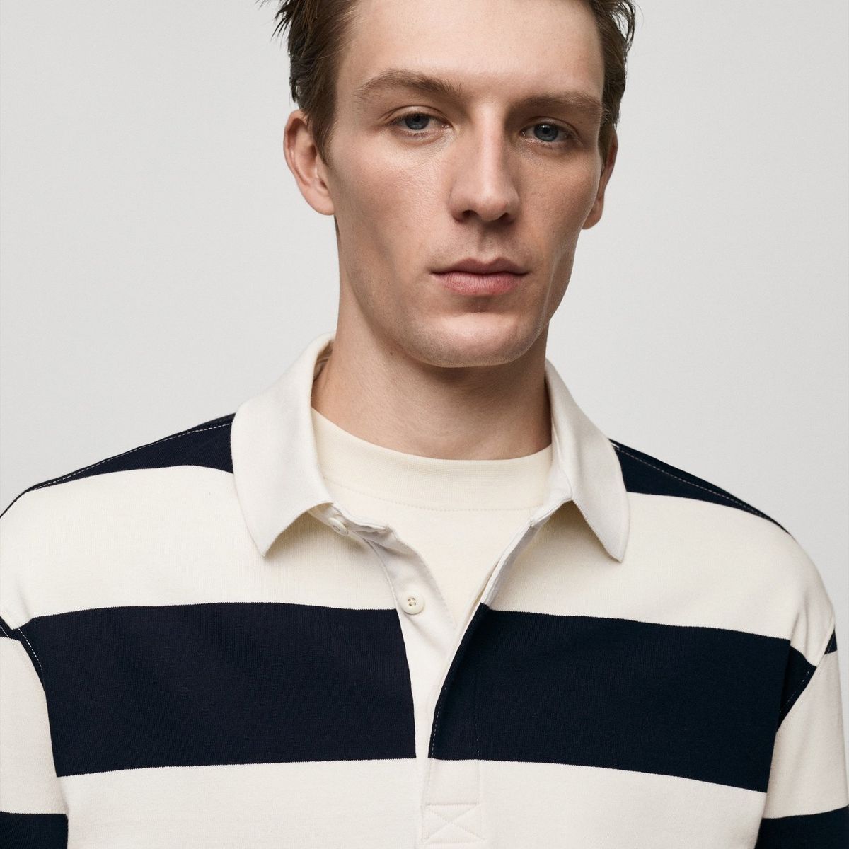 MANGO - Buzo Hombre de Rayas de Algodón Mango