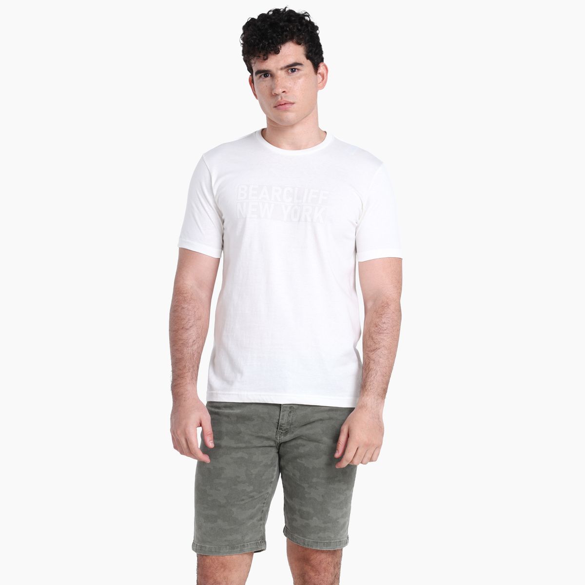 BEARCLIFF - Camiseta Hombre Manga corta con Estampado de Algodón Bearcliff