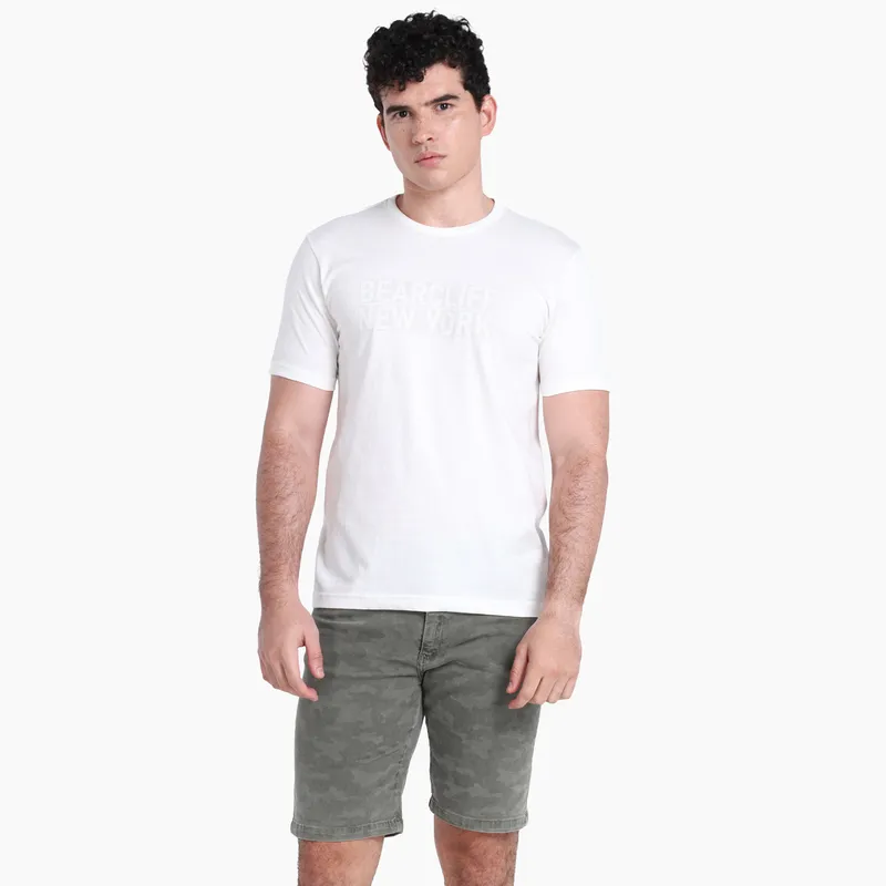 BEARCLIFF - Camiseta Hombre Manga corta con Estampado de Algodón Bearcliff