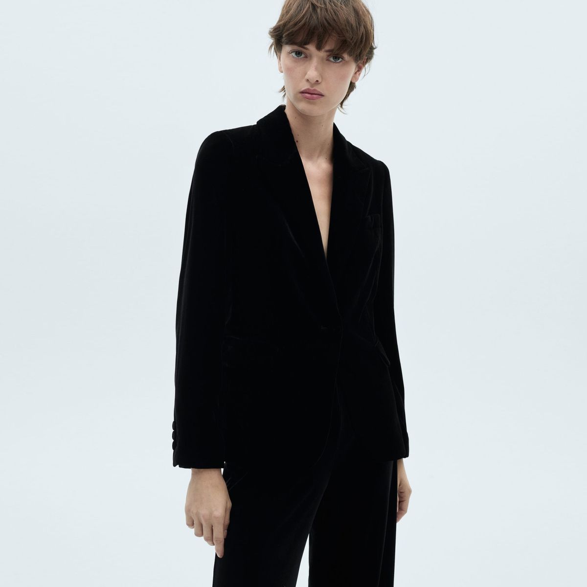 MANGO - Blazer Mujer Terciopelo Mango