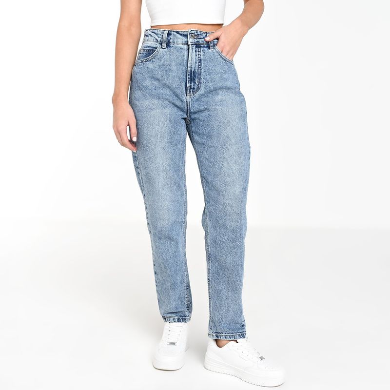 SYBILLA - Jean Mom Fit Mujer Tiro medio Sybilla