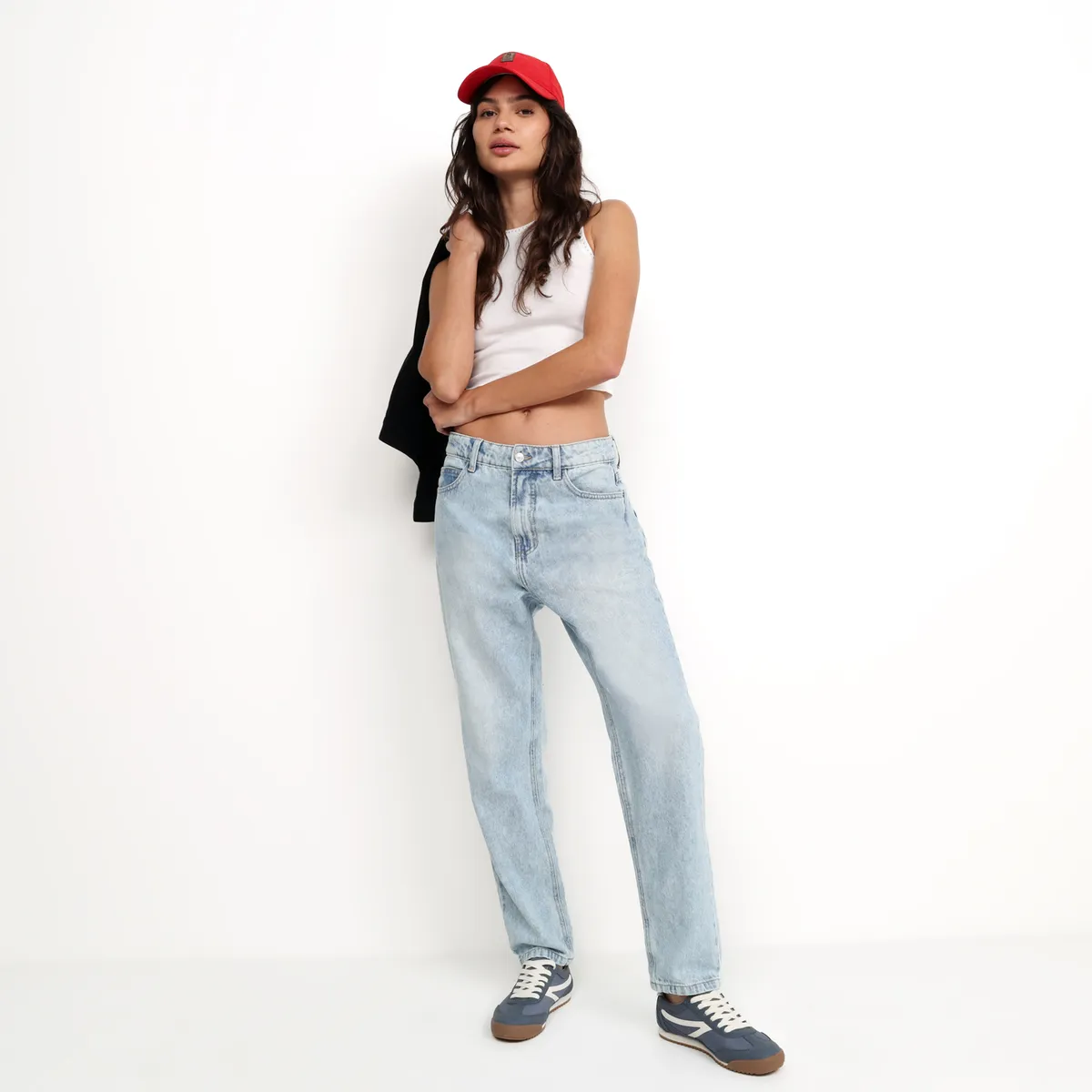 SYBILLA - Jean Mom Mujer Tiro medio de Algodón Sybilla