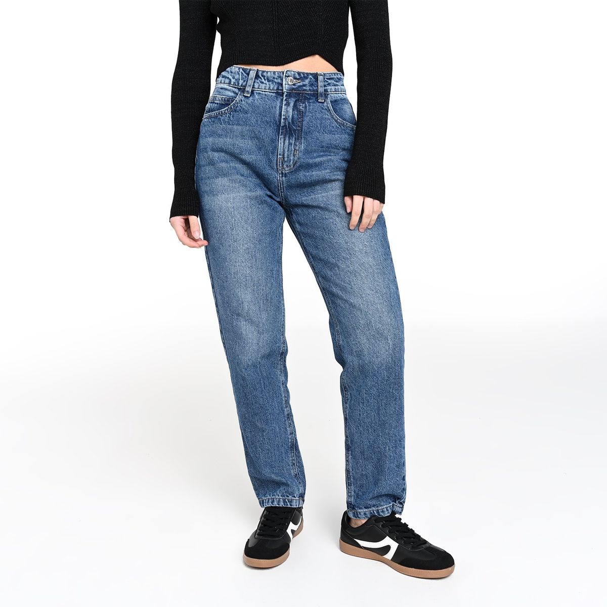 SYBILLA - Jean Mom Mujer Tiro medio de Algodón Sybilla