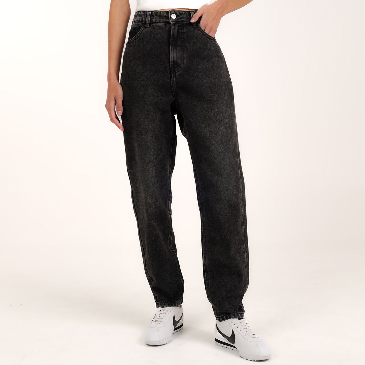 SYBILLA - Jean Mom Mujer Tiro medio de Algodón Sybilla