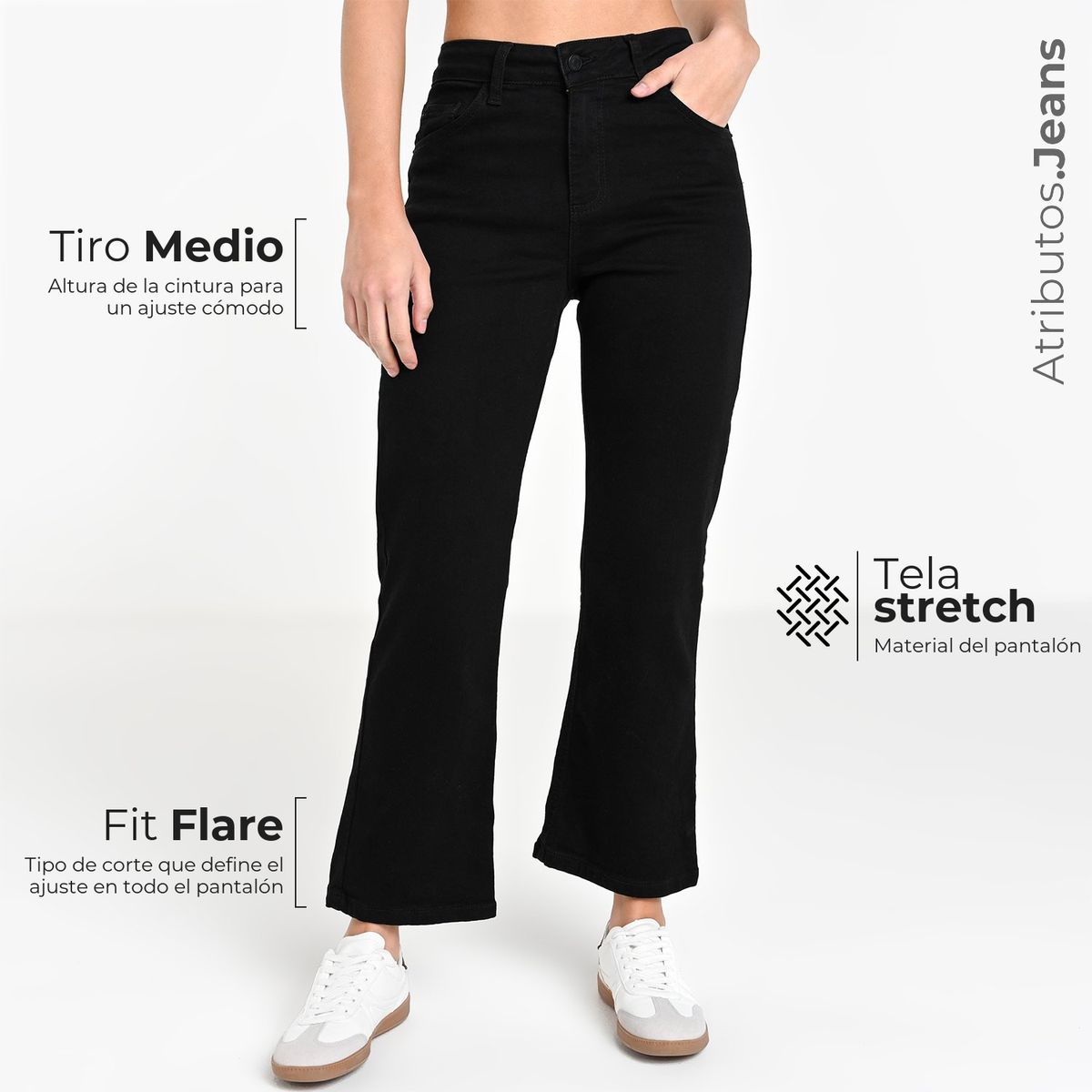 SYBILLA - Jean Flare Mujer Tiro medio Sybilla