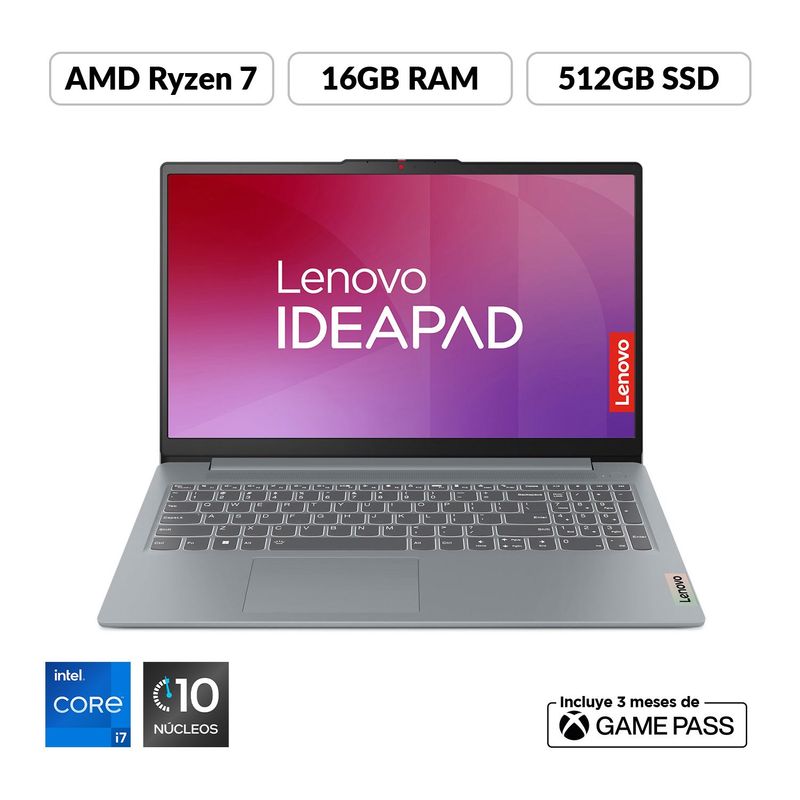 LENOVO - Portátil Lenovo Ideapad Slim 3 | Intel Core i7 Serie H | 16GB de RAM | 512GB SSD de Almacenamiento | Windows 11 | Pantalla 15.6 pulgadas | IP Slim 3 | Computador Portátil