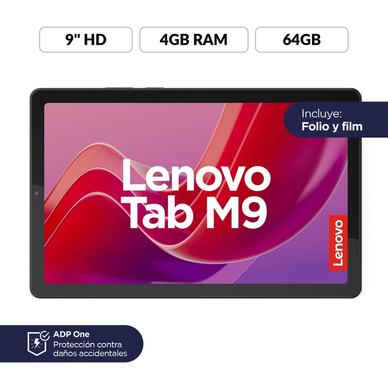 LENOVO - Tablet Lenovo M9 64GB | Incluye Protector | Pantalla 9 pulgadas | 4GB RAM | Camara Posterior 8MP | Camara Frontal 2MP
