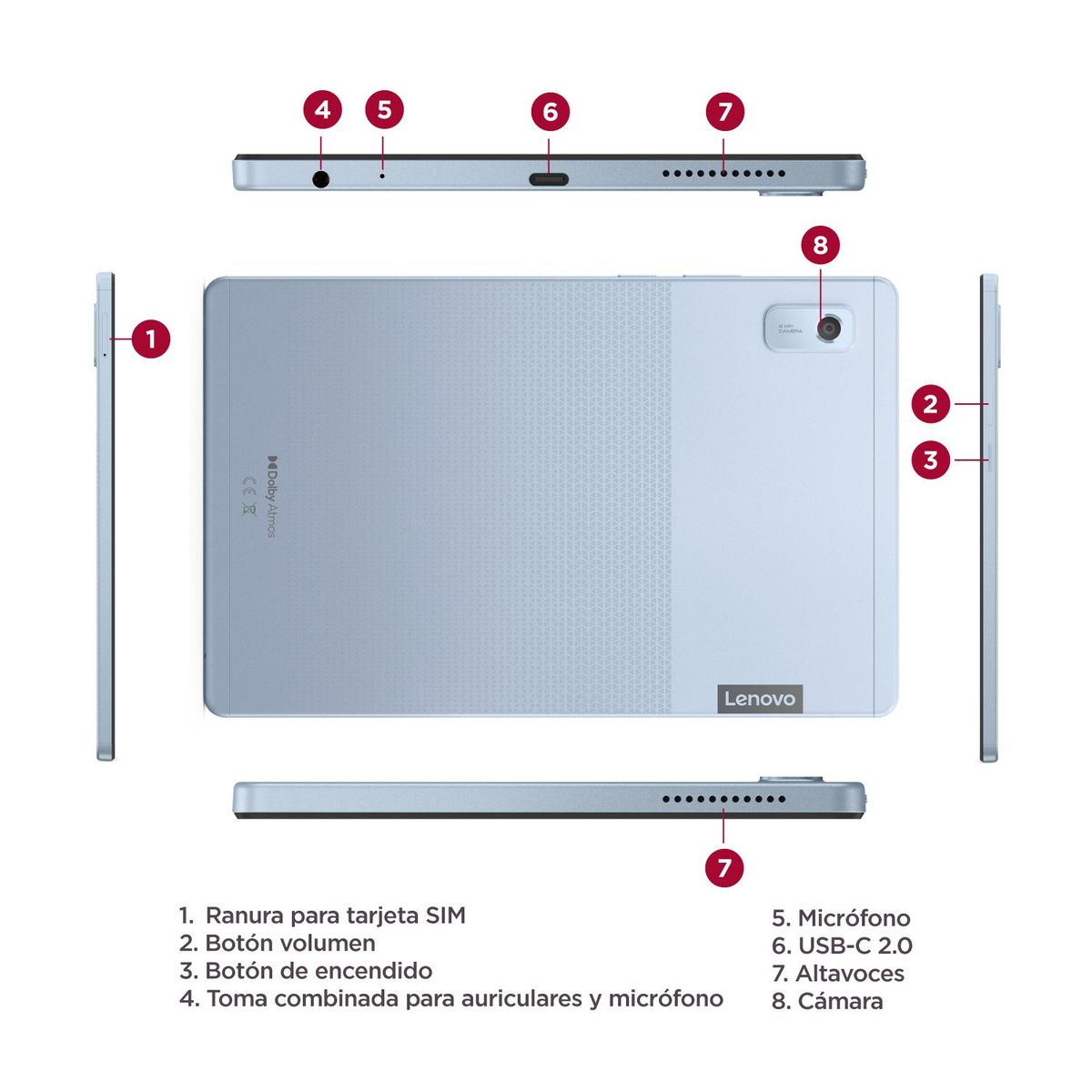 Lenovo - Tablet Lenovo M9 64GB | Incluye Protector | Pantalla 9 pulgadas | 4GB RAM | Camara Posterior 8MP | Camara Frontal 2MP