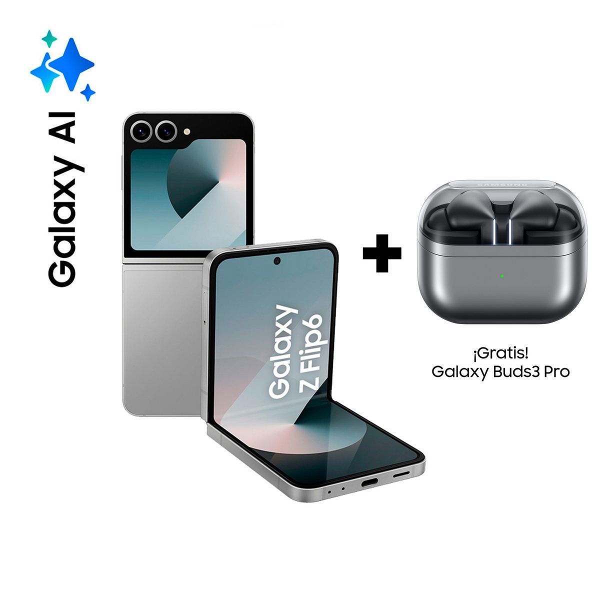 SAMSUNG - Celular Samsung Galaxy ZFlip6 + 512GB |12GB RAM | cámara posterior 50 MP| cámara frontal 12MP | pantalla 6.7 pulgadas + Snapdragon 8 Gen 3