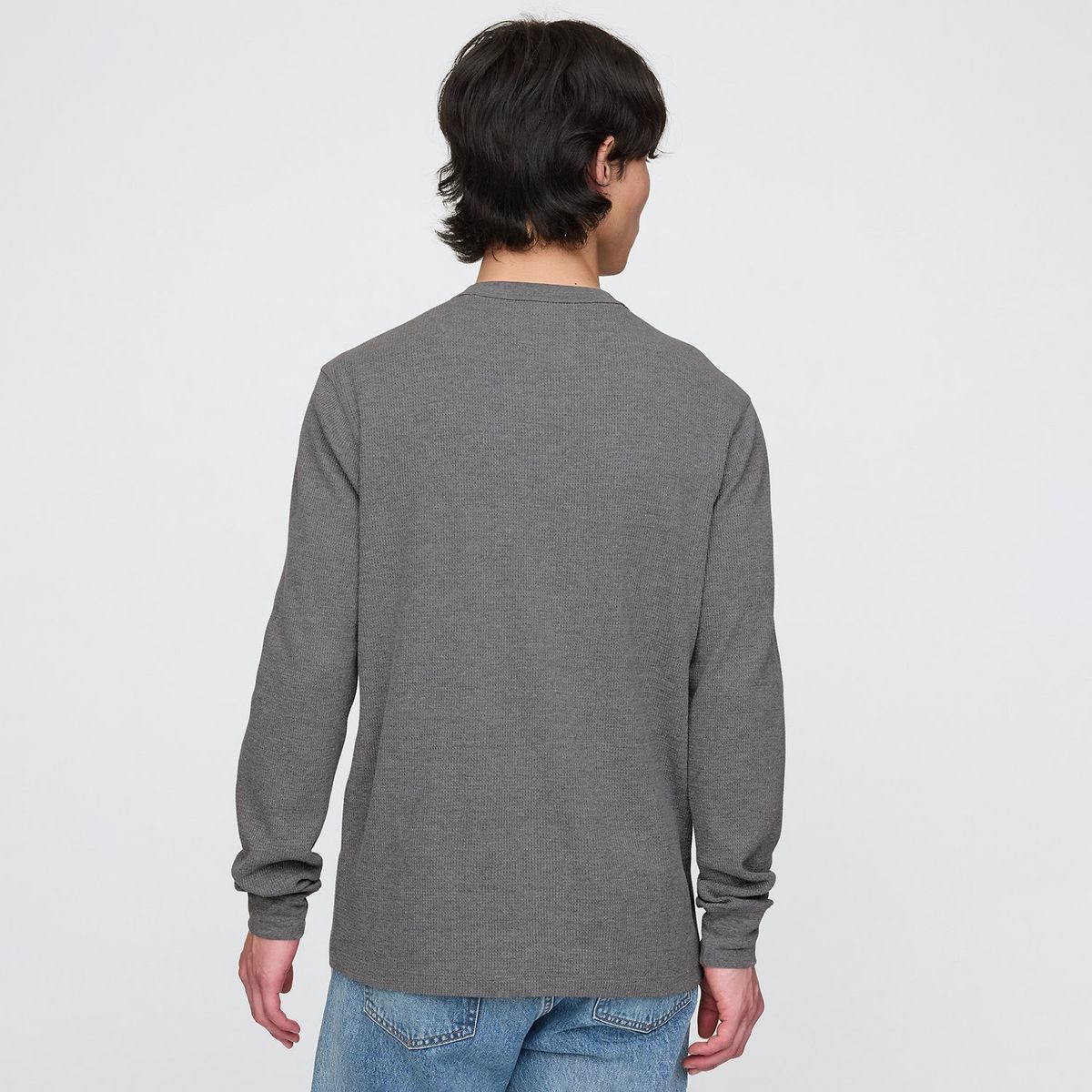 GAP - Camiseta Hombre Manga larga con Logo de Algodón GAP