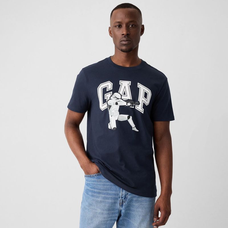 GAP - Camiseta Hombre Manga corta con Estampado Regular fit de Algodón GAP